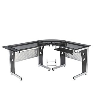 glass top office furniture oak homcom modern lshaped glasstop office workstation computer desk glass home furniture find great deals shopping at glass top office furniture oak homcom modern lshaped glasstop office workstation computer desk glass home furniture find great deals shopping at